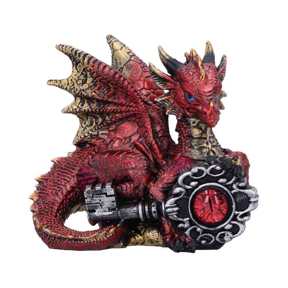 Nemesis Now - Keeper of the Key (Red) Figurine - Dragon - Rouge